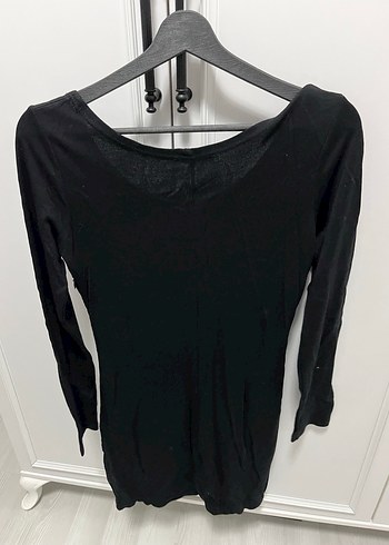 Uzun Kollu Siyah Kadın Triko Elbise - Görsel 4