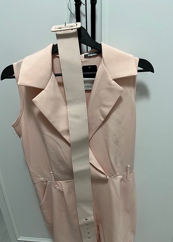 Pudra Rengi Kadın Kemerli Tulum - Görsel 4