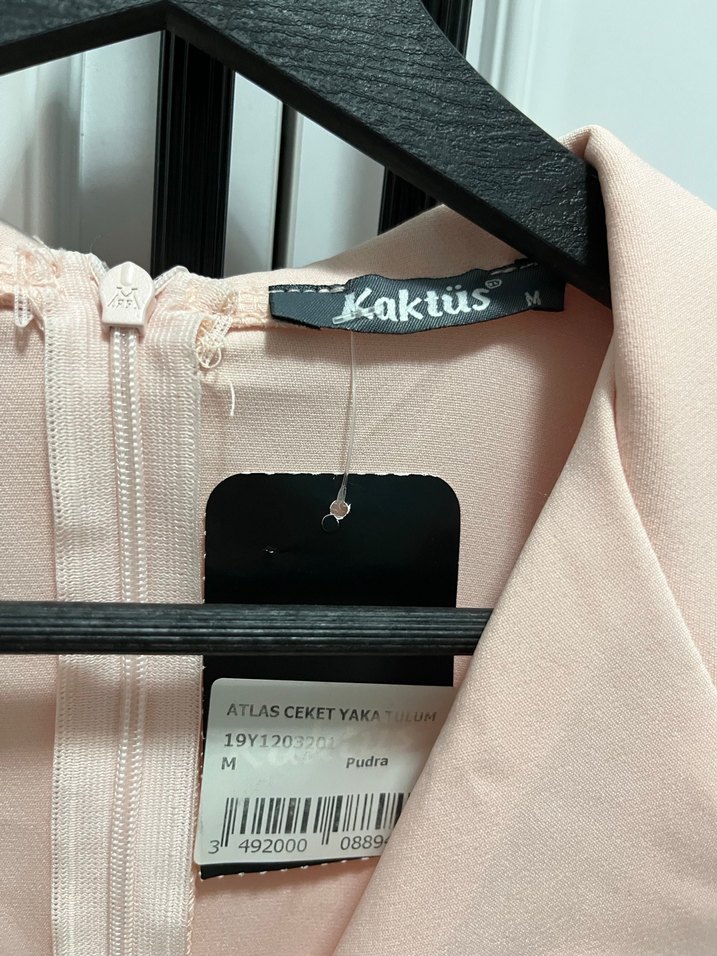 Pudra Rengi Kadın Kemerli Tulum - Görsel 3