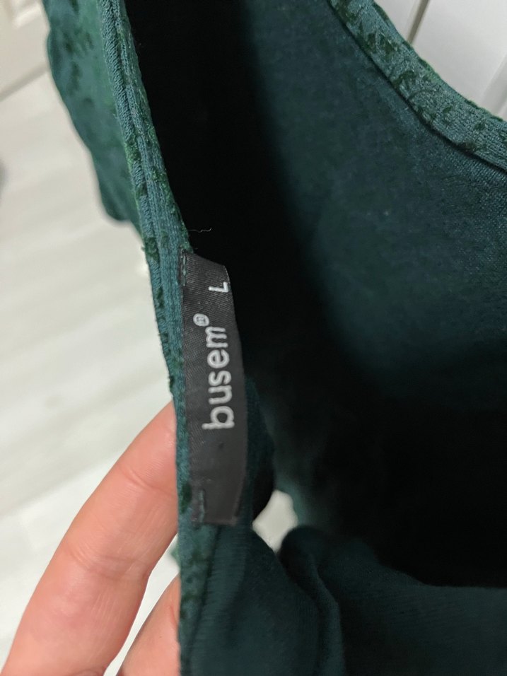 Dantel Detaylı Yeşil Bohem Kadın Elbise - Görsel 4