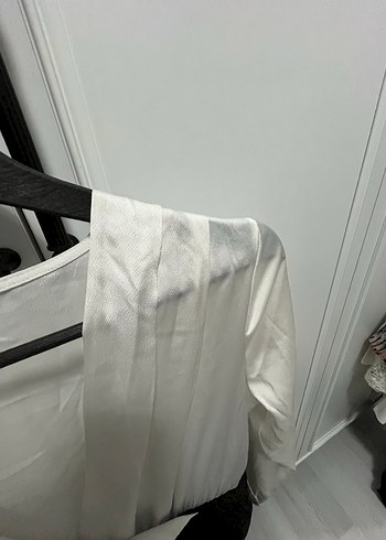 Uzun Kollu Beyaz-Siyah Midi Tulum - Görsel 4