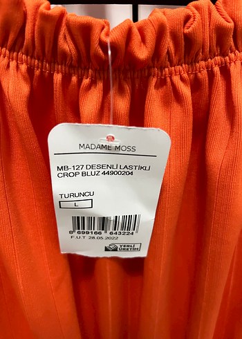 Kısa Kollu Turuncu Mini Bluz - Görsel 2