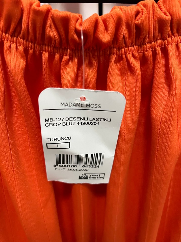 Kısa Kollu Turuncu Mini Bluz - Görsel 2