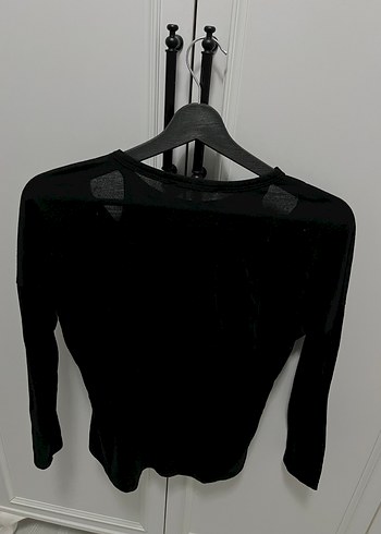 Siyah Uzun Kollu Dar Kesim Bluz - Görsel 5