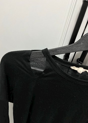 Siyah Uzun Kollu Dar Kesim Bluz - Görsel 3