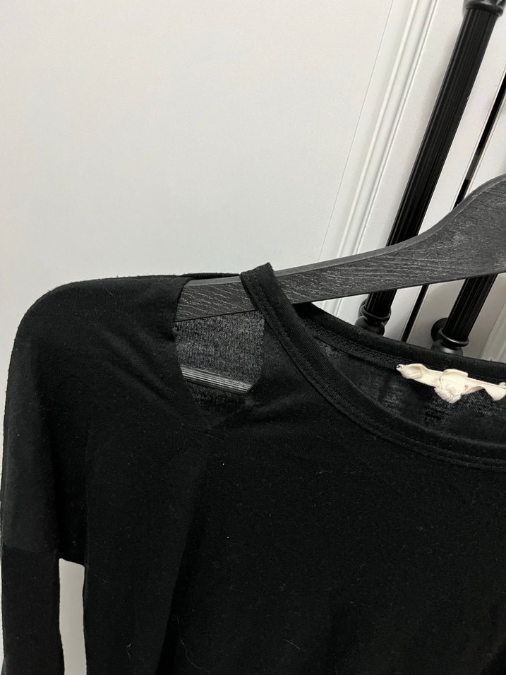 Siyah Uzun Kollu Dar Kesim Bluz - Görsel 3