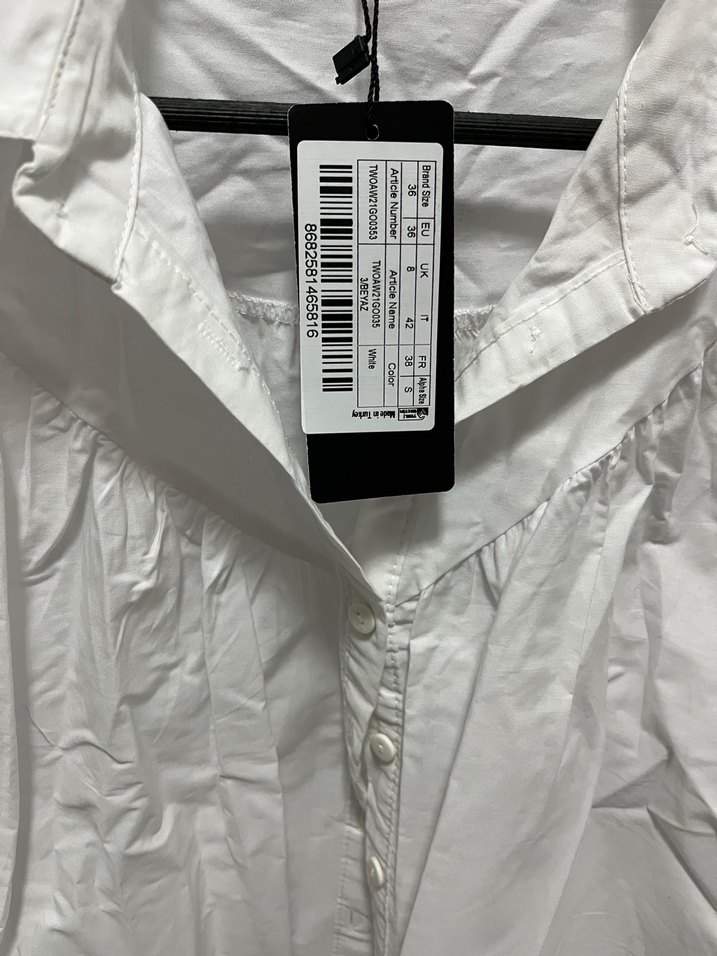 Beyaz Kısa Kollu Keten Gömlek - Görsel 4