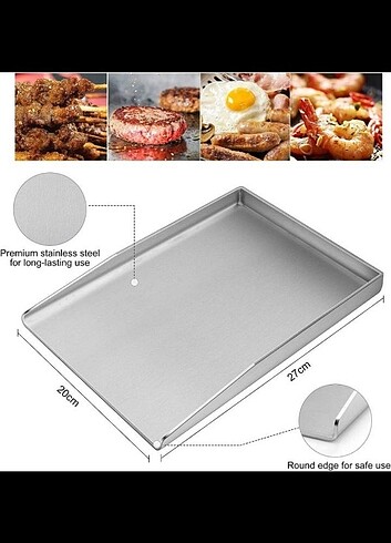 Plancha evrensel paslanmaz çelik plancha 27 x 20 cm evrensel BBQ