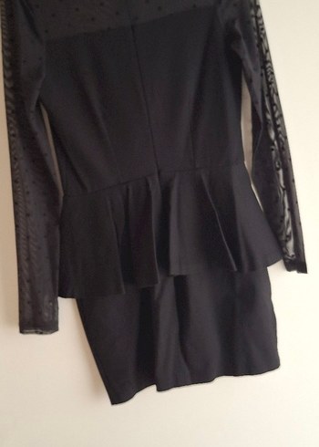 Uzun Kollu Siyah Gotik Kadın Elbise - Görsel 2