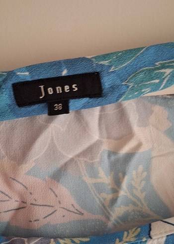 Mavi Çiçek Desenli Bohem Uzun Kollu Bluz - Görsel 2