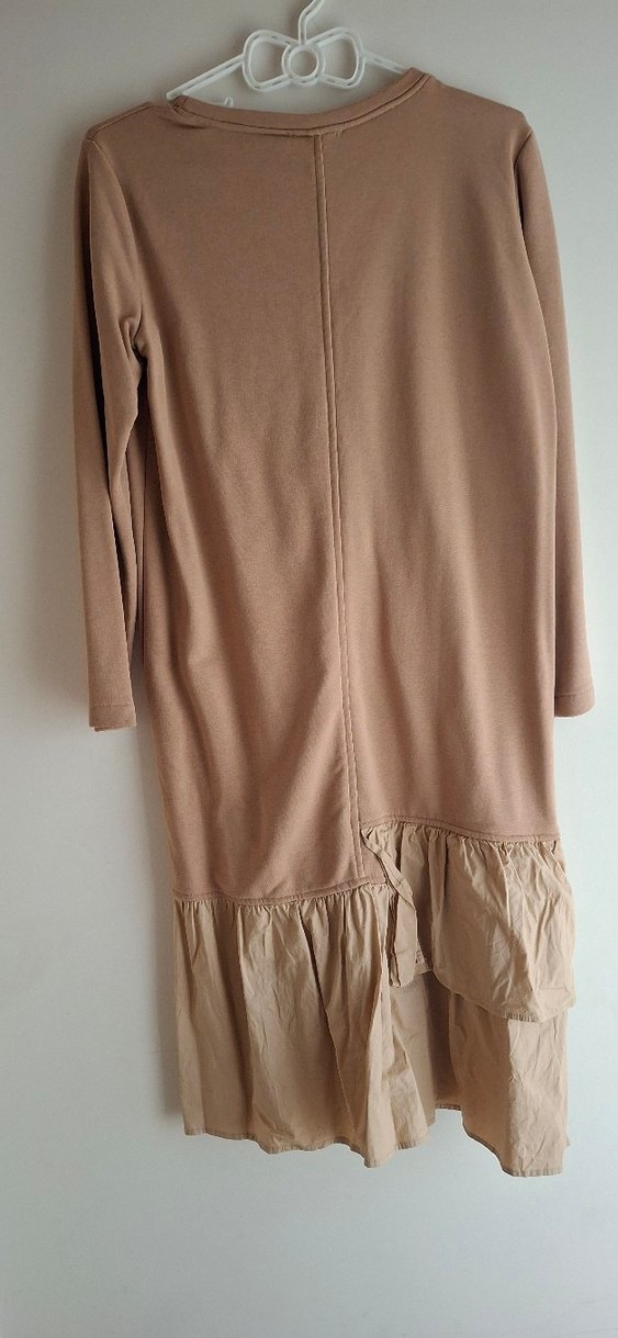 Bej Uzun Kollu Hamile Tunik - Görsel 2