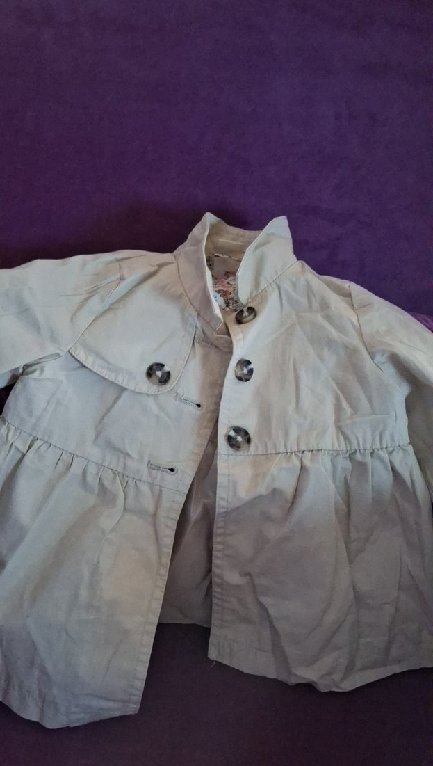 Düğmeli Beyaz Midi Hamile Kaban - Görsel 3