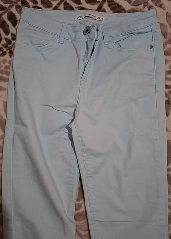 Düğmeli Gri Normal Boy Kadın Kot Pantolon - Görsel 2