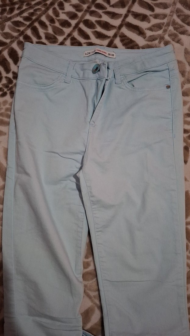 Düğmeli Gri Normal Boy Kadın Kot Pantolon - Görsel 2