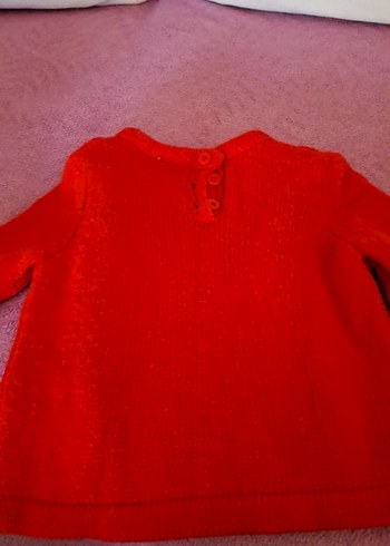 Kırmızı Fırfırlı Triko Kadın Kazak - Görsel 3