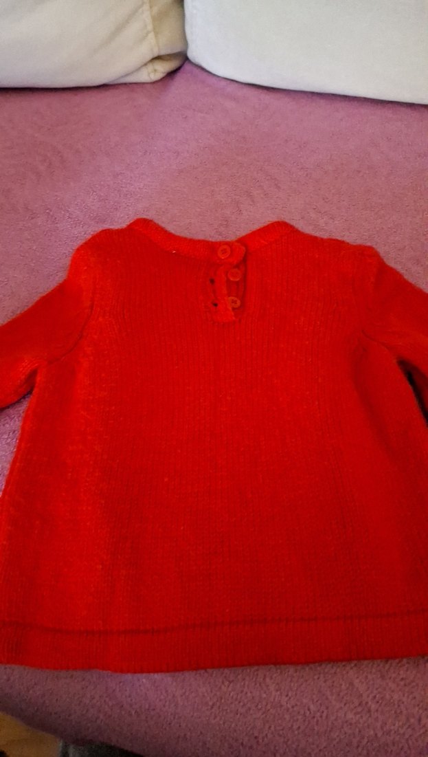 Kırmızı Fırfırlı Triko Kadın Kazak - Görsel 3