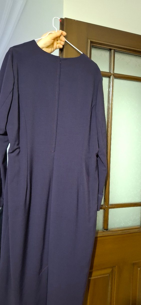 Uzun Mor Kadın Elbise, Salaş ve Drapeli - Görsel 2