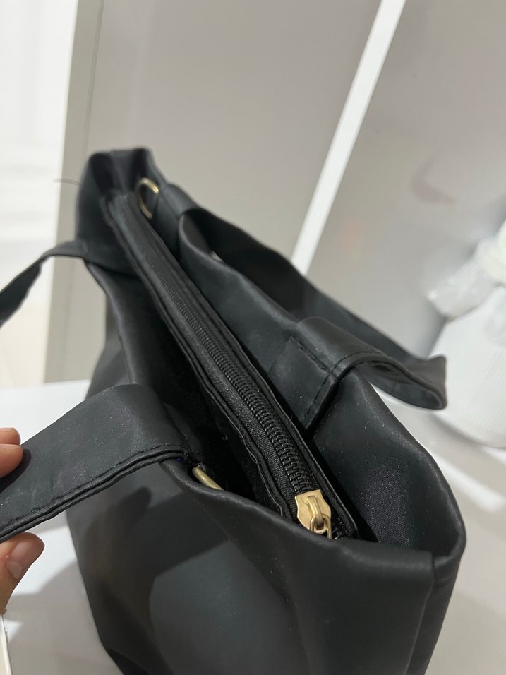 Siyah Deri Kemerli The Tote Bag Omuz Çantası - Görsel 4