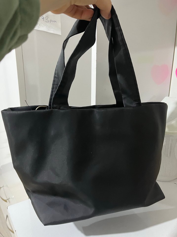 Siyah Deri Kemerli The Tote Bag Omuz Çantası - Görsel 3