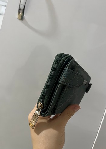 Kadın Haki Deri Fermuarlı Cüzdan - Görsel 2