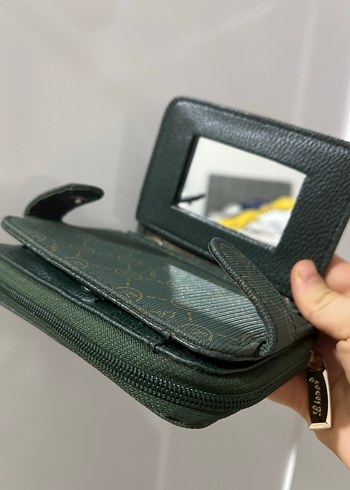 Kadın Haki Deri Fermuarlı Cüzdan - Görsel 4