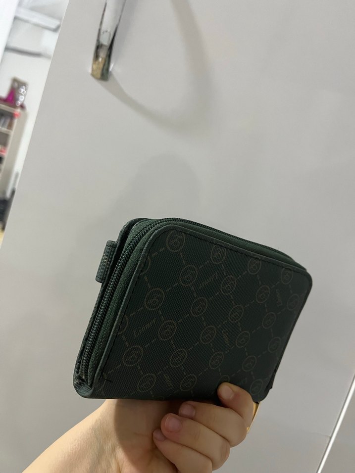 Kadın Haki Deri Fermuarlı Cüzdan - Görsel 3