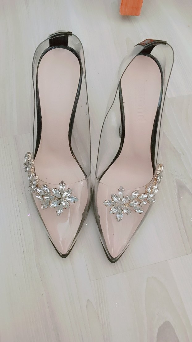 Diger Pembe Cam Topuklu Kadın Abiye Ayakkabı - Görsel 2