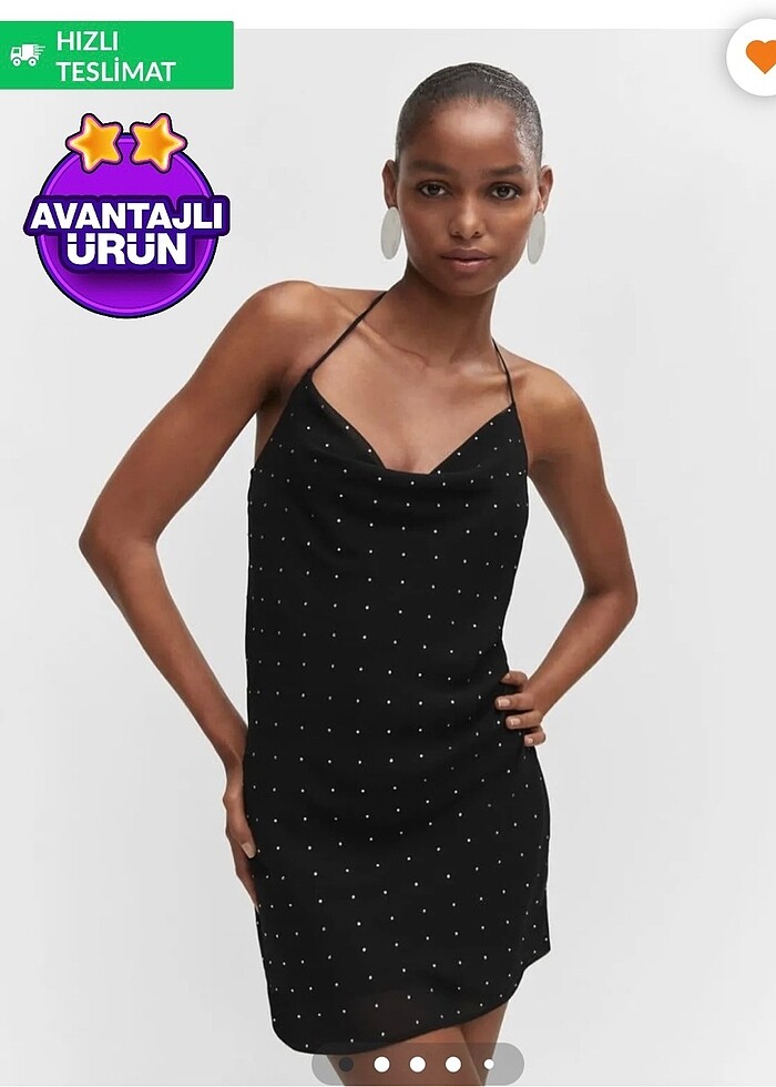 mango siyah mini gece elbisesi - Görsel 4