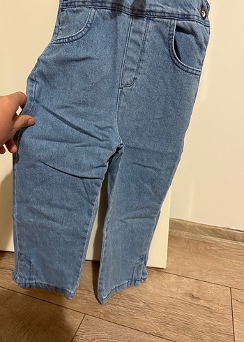 Kız Çocuk Kot Askılı Bol Kesim Tulum - Görsel 2