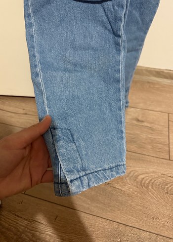 Kız Çocuk Kot Askılı Bol Kesim Tulum - Görsel 3