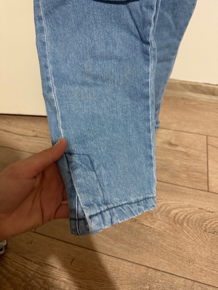 Kız Çocuk Kot Askılı Bol Kesim Tulum - Görsel 3