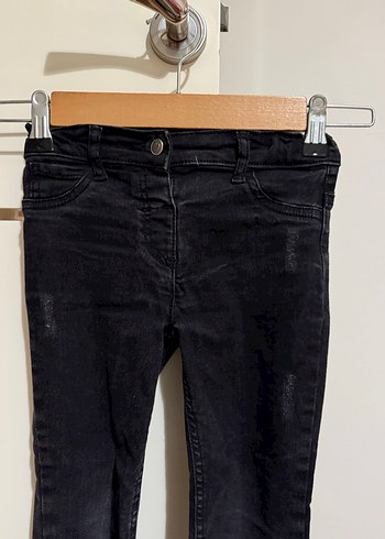 Kemer Detaylı Siyah Kız Kot Pantolon - Görsel 3