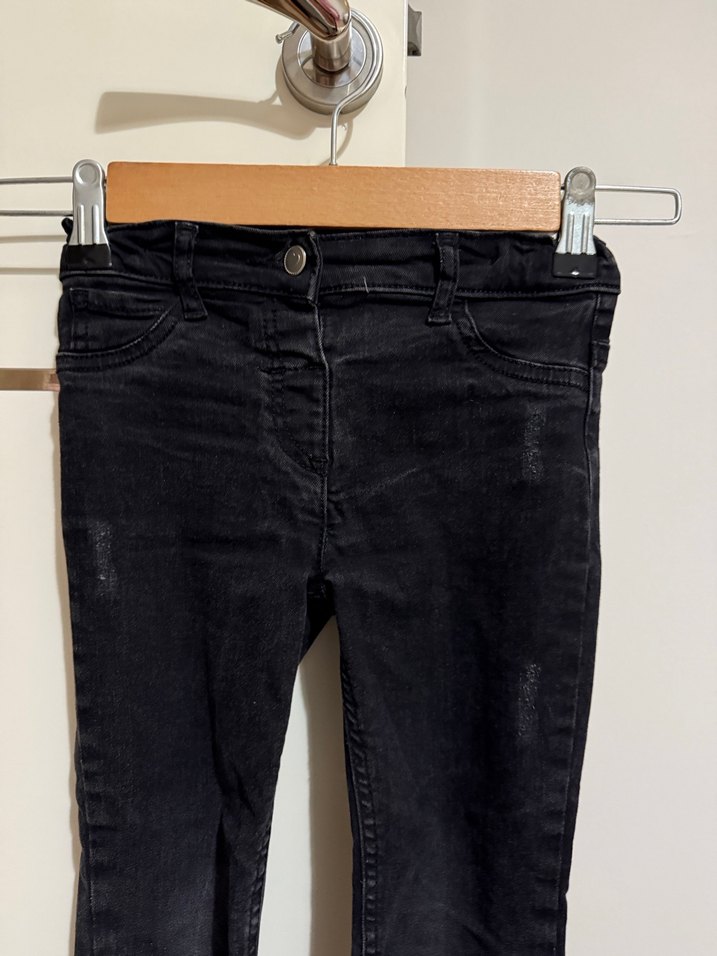 Kemer Detaylı Siyah Kız Kot Pantolon - Görsel 3