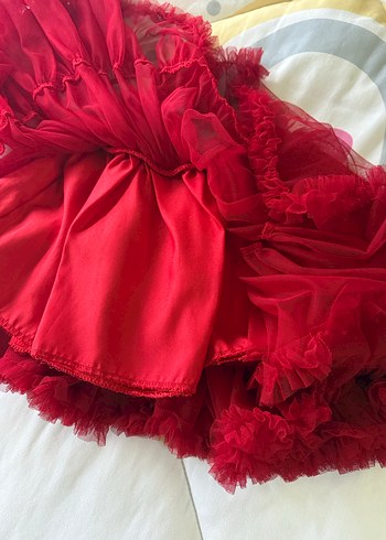 Kız Çocuk Kırmızı Fırfırlı Etek - Görsel 3