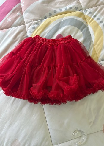Kız Çocuk Kırmızı Fırfırlı Etek - Görsel 4