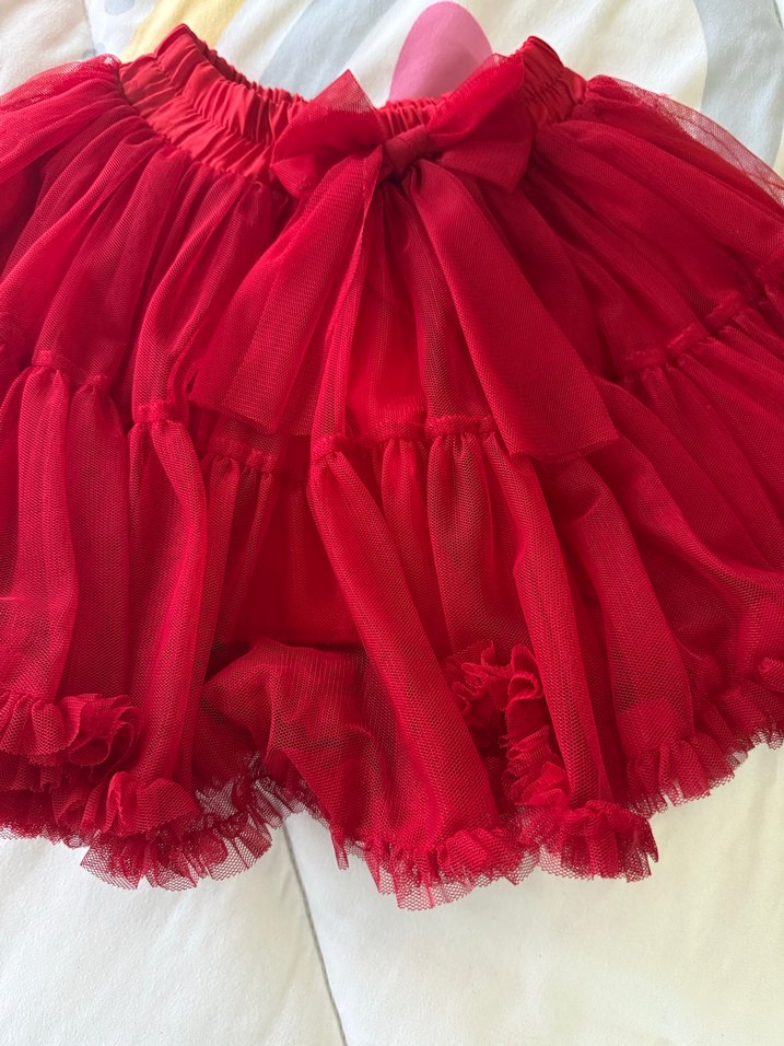 Kız Çocuk Kırmızı Fırfırlı Etek - Görsel 2