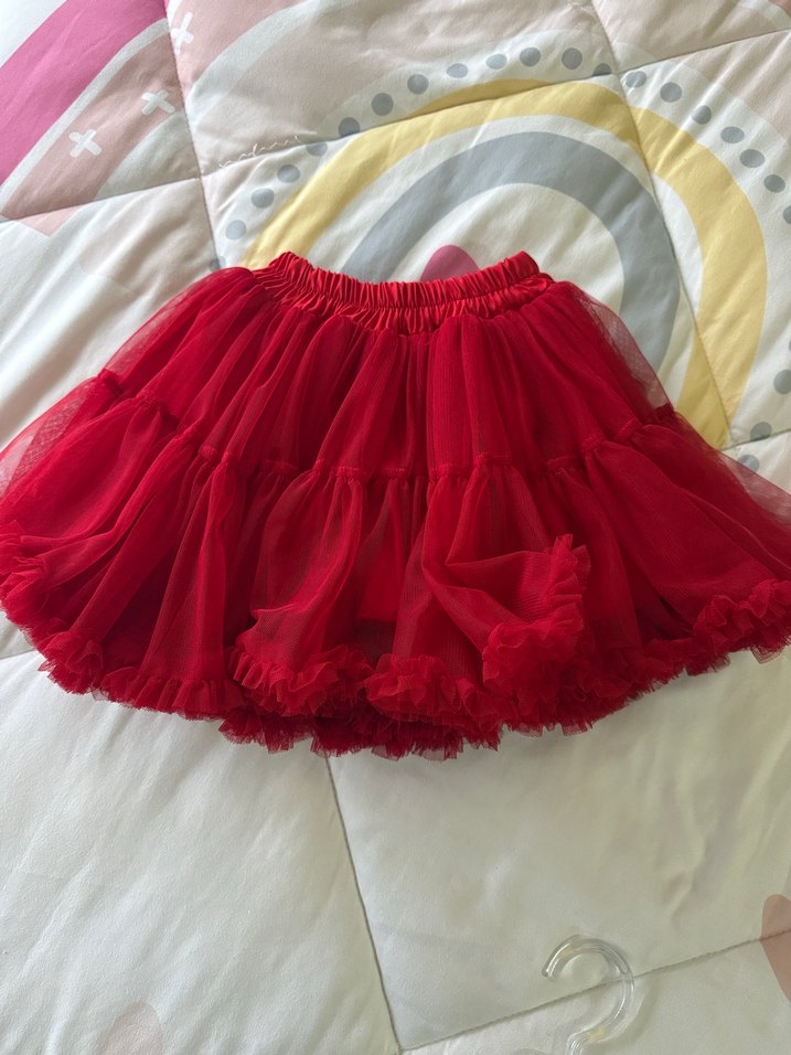 Kız Çocuk Kırmızı Fırfırlı Etek - Görsel 4