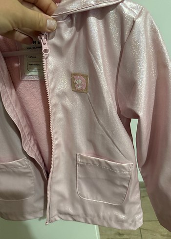 Kızlar için Pembe Polar Yağmurluk - Görsel 3