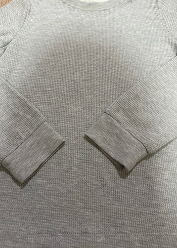 Erkek Gri Basic Uzun Kollu Sweatshirt - Görsel 3