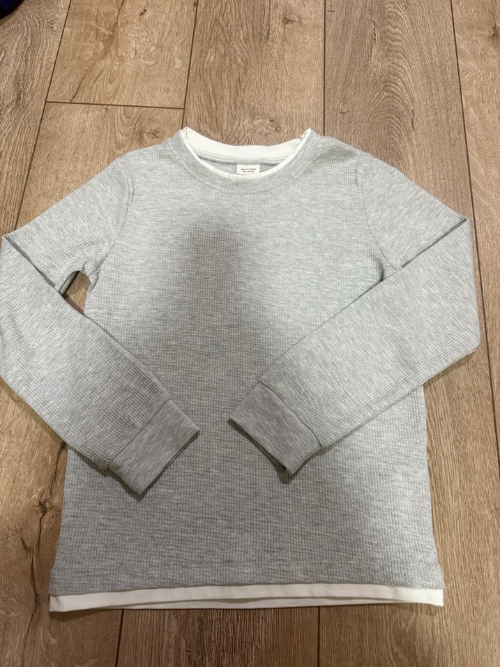 Erkek Gri Basic Uzun Kollu Sweatshirt - Görsel 5