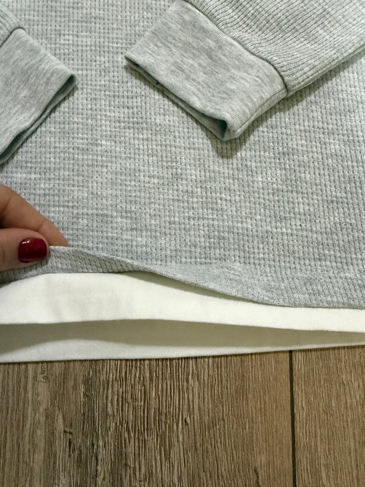 Erkek Gri Basic Uzun Kollu Sweatshirt - Görsel 4