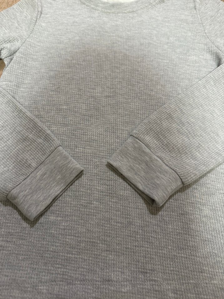 Erkek Gri Basic Uzun Kollu Sweatshirt - Görsel 3