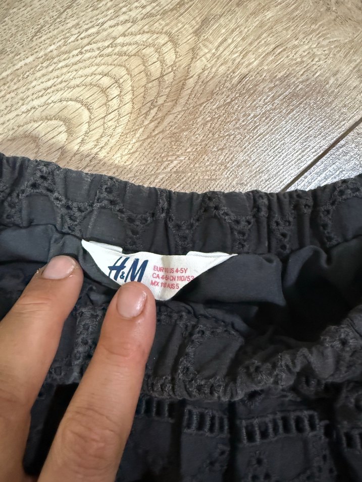 Nakışlı Siyah Pamuk Mini Etek - Görsel 2