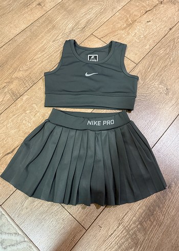 Nike Pro Pilili Mini Spor Etek Gri