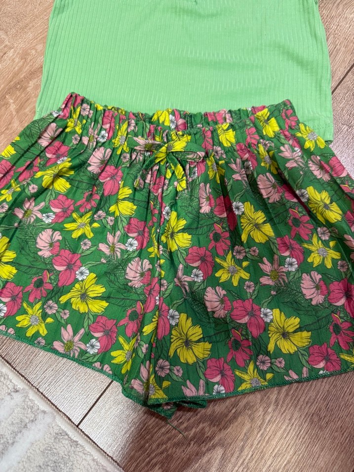 Kısa Kollu Yeşil Bebek Kız Takımı - Görsel 2