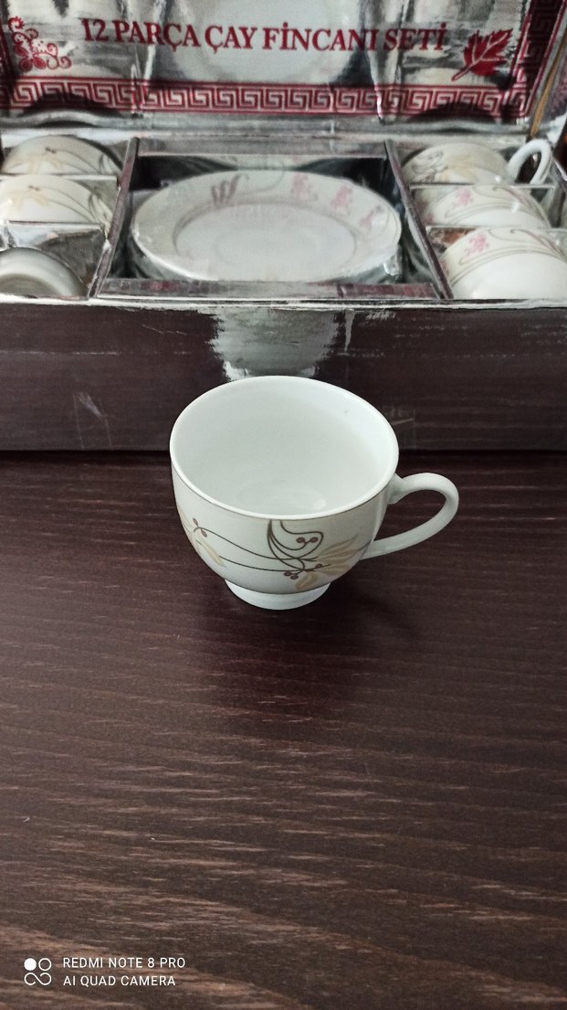 Pastel Desenli Beyaz Porselen Fincan - Görsel 2