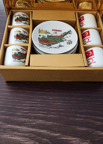 Kıbrıs Desenli Beyaz Kahve Fincanı Seti - Görsel 3