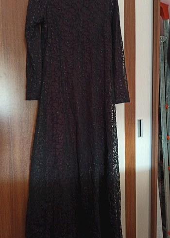 Uzun Siyah Gotik Kadın Elbise - Görsel 2