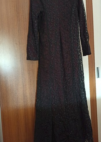 Uzun Siyah Gotik Kadın Elbise - Görsel 4