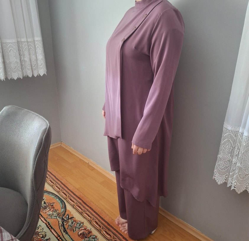 Mor Uzun Kollu Salaş Kadın Tunik - Görsel 5